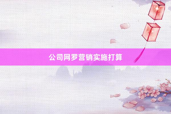 公司网罗营销实施打算