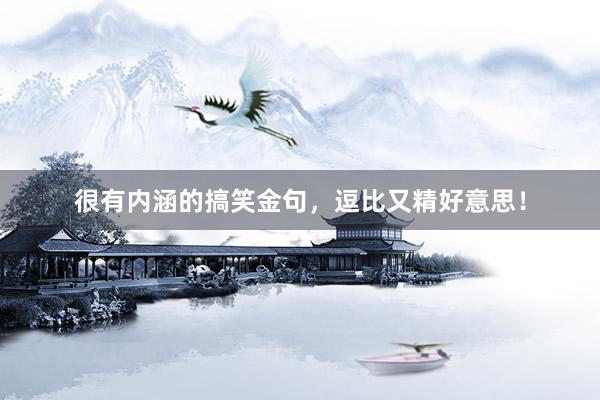 很有内涵的搞笑金句，逗比又精好意思！